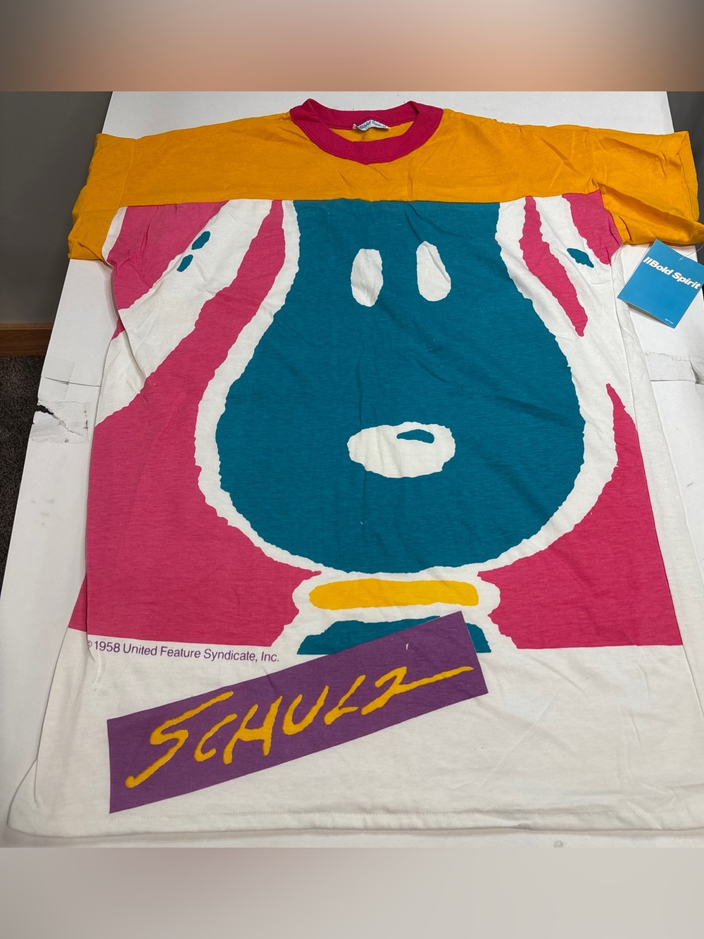 Vintage Snoopy T-Shirt Single Stitch Colorful Abstract One Size